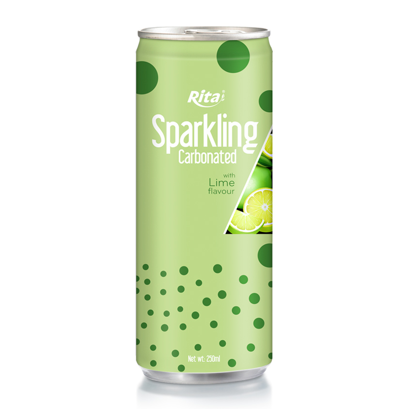 Sparkling Carbonated With Lime Flavor 250ml Slim Can